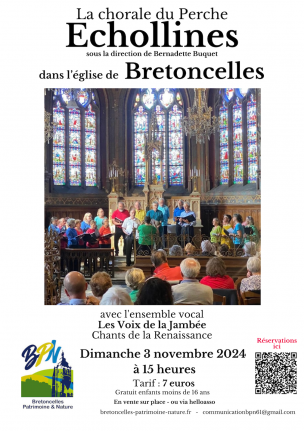 Concert choral Échollines à Bretoncelles